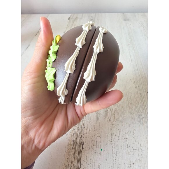 Vintage chocolate egg Easter spring flower figurine trinket decor statue‎ - Picture 5 of 7